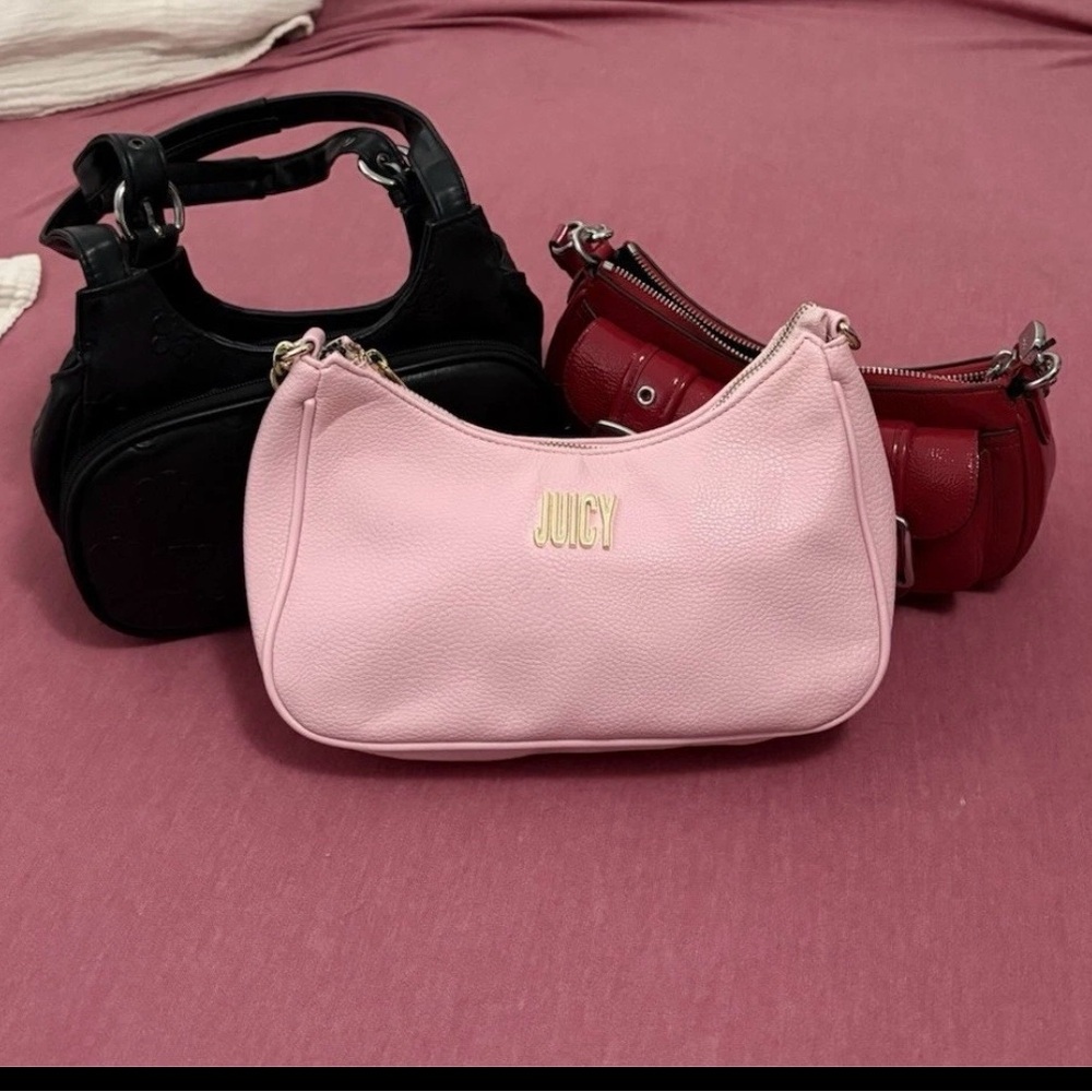 Juicy Couture Light Pink Clutch with Gold Accents
